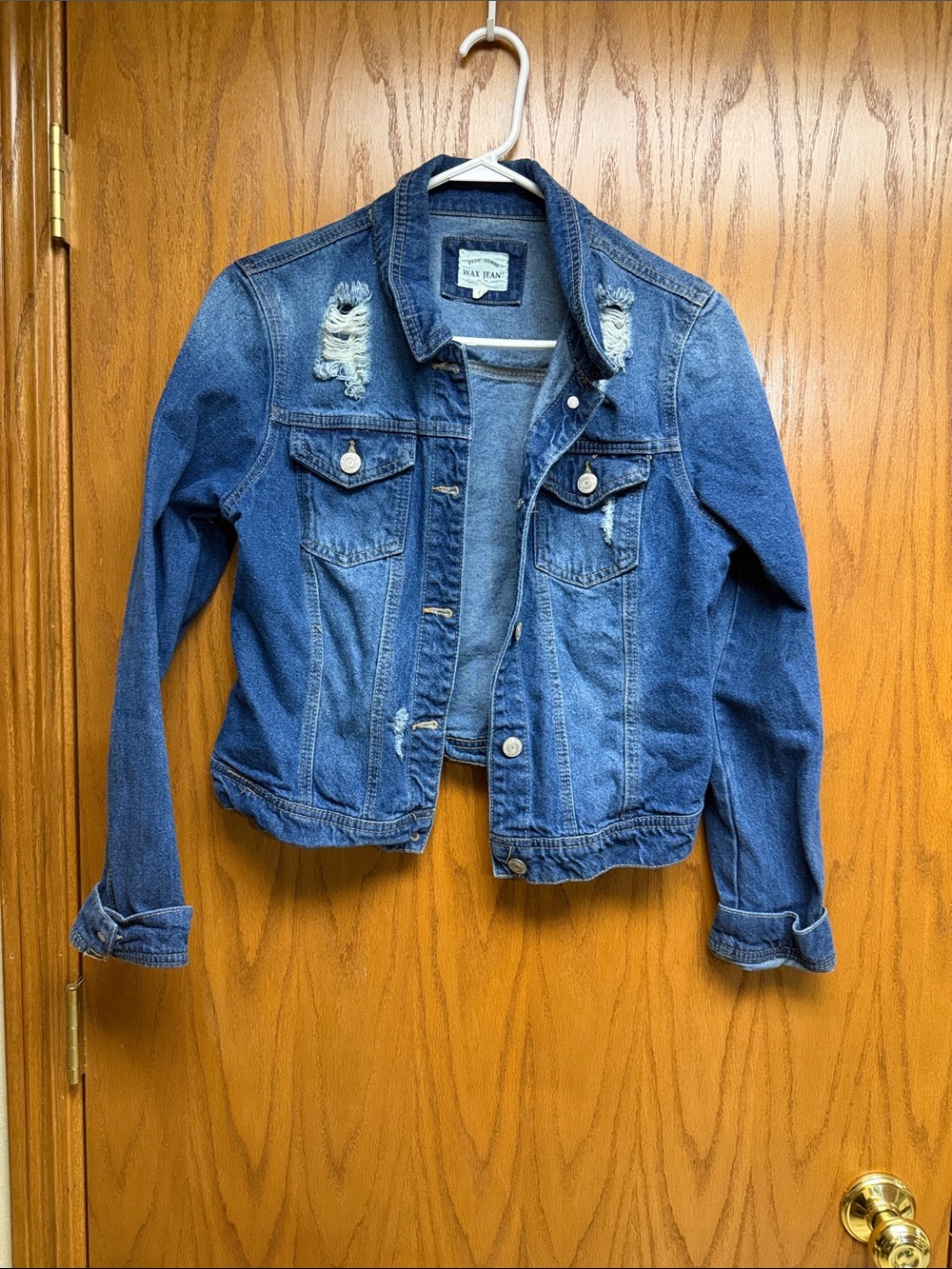 Blank NYC Medium Blue Distressed Denim Jacket